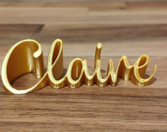 3D Names Cards for Wedding, 3D Name Tag, Custom Wedding Names, Gold Fairytale Wedding, Names Wedding Plates, Coaster Name Card