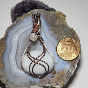 Multi Stone Quartz Necklace, White Quartz Pendant, Wire Wrapped Quartz Necklace, Healing Stone Necklace, Crown Chakra Quartz Crystal Pendant