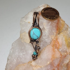 Faux Turquoise Howlite Pendant, Multi Stone Howlite Necklace, Wire Wrapped Pendant, Healing Stone Pendant, Throat Charka