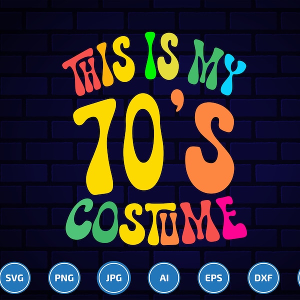 C’est My 70s Costume Bundle svg, Birthday svg, vintage Retro svg, Party Costume Gift svg, Halloween svg, Groovy Peace svg, Retro svg
