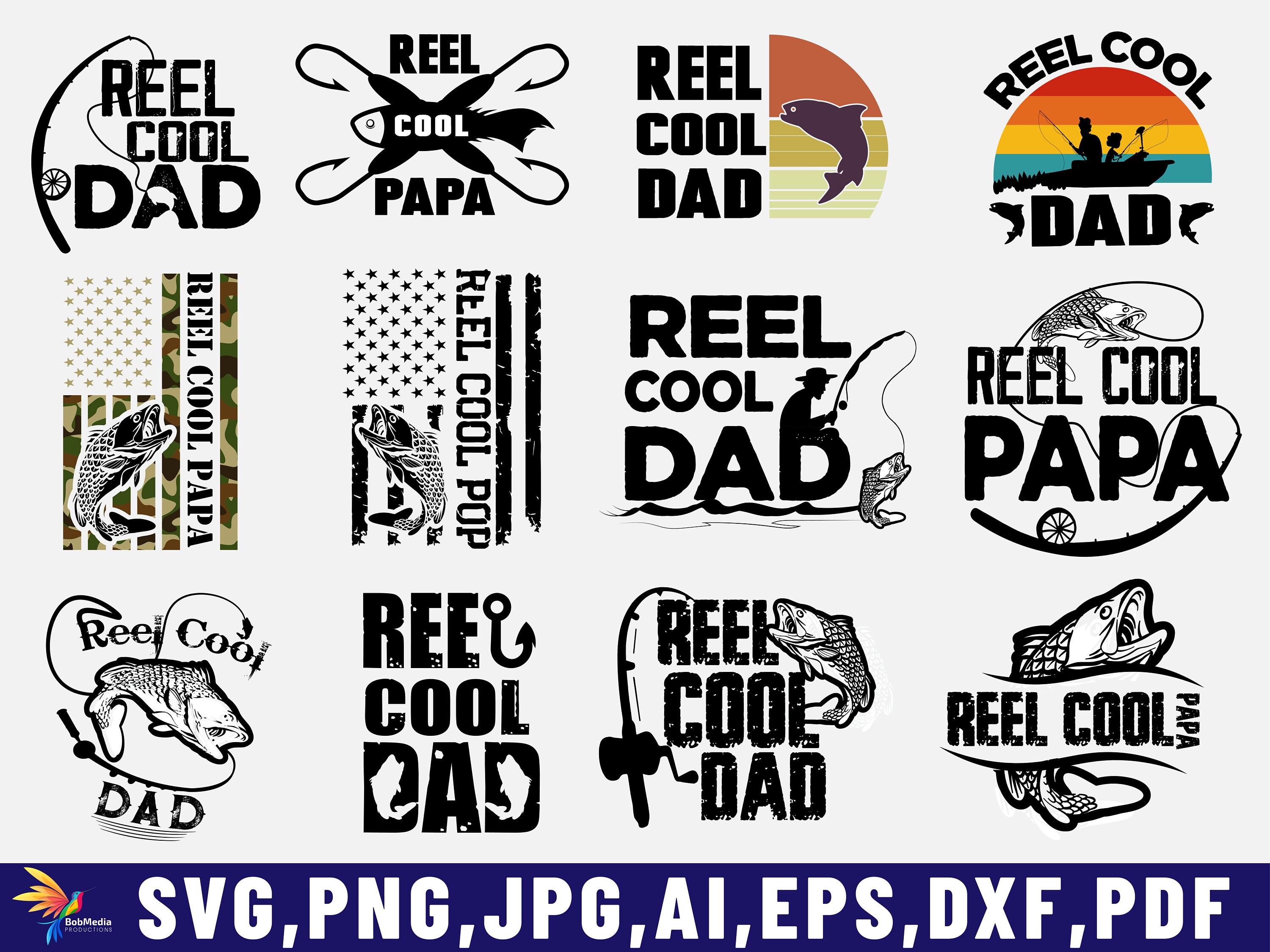 Reel Cool Papa Father's Day Gift Fishing By Unlimab