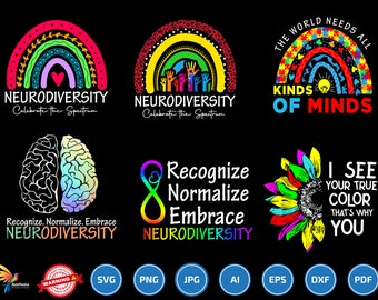 neurodiversité svg, neurodiversité png, autism Awareness Bundle Svg, neurodiversity is beautiful, neurodiversity svg flowers, Cricut File