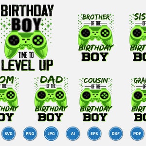 Birthday Boy Time to Level Up, gaming svg, gamer svg, video game svg, Gamer SVG, Birthday Gift Boys SVG, png, eps, dxf, Dowload File