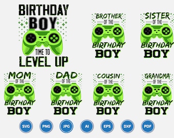 Bundle Family Birthday Game Svg,Birthday Party Boy Svg,Play Game Svg,Video Game Svg,Game Birthday Svg,Birthday Svg,Family Game Svg,Svg,Png