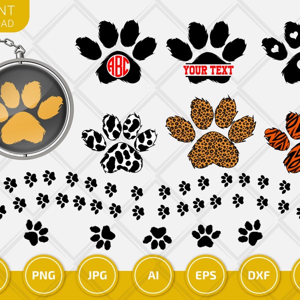 Paw Print Medal Etsy