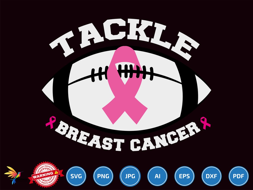 Tackle Breast Cancer Svg Designs , Pink Ribbon Football Png, Reast ...