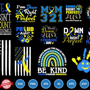 Down Syndrome SVG PNG Bundle, T21 Yellow Blue Ribbon svg, Awareness ...