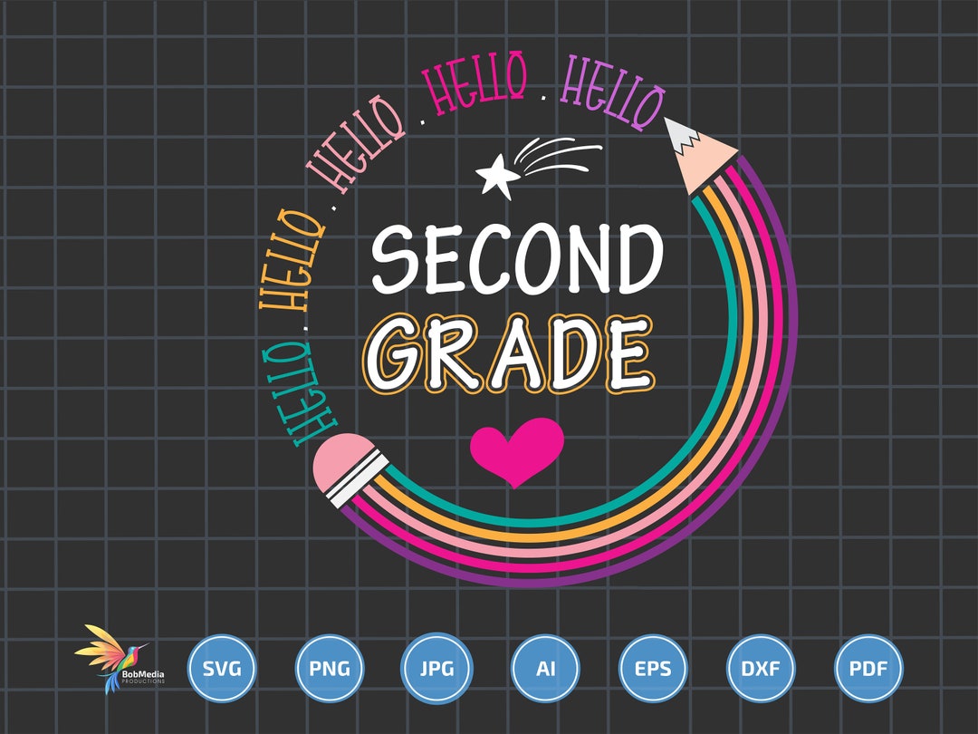 Back to School Svg, First Grade Students, Hello Grade School Svg ...