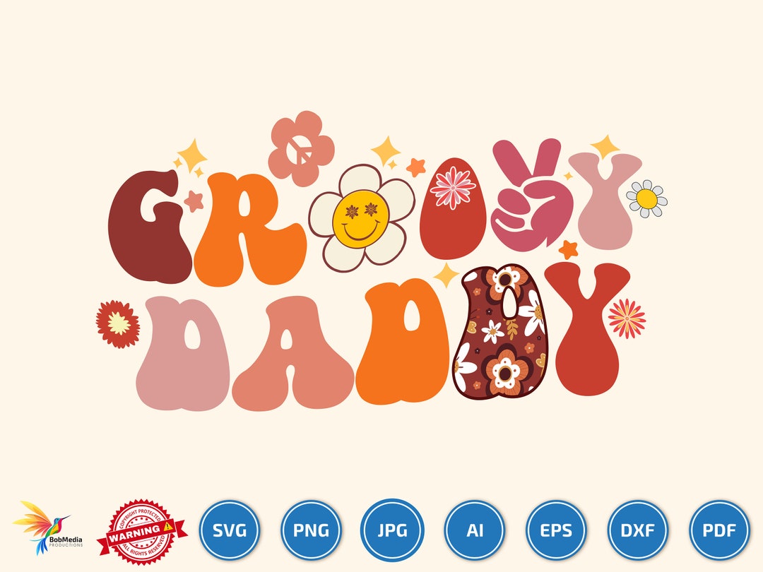 Groovy Family Groovy Daddy Svg, Groovy Family Svg, Groovy Svg, Wavy Letters SVG ...
