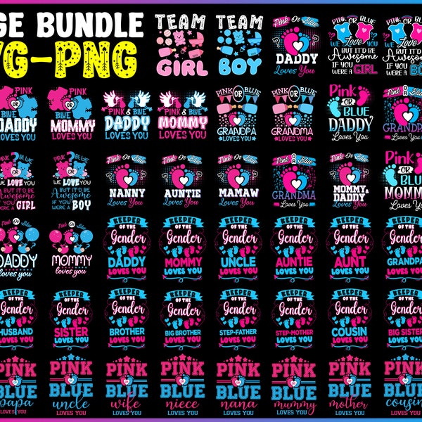 The Mega Bundle, Huge Pink or blue SVG Bundle, Pink or blue We love you svg,Pink or Blue Mommy Daddy Love You SVG, Gender Reveal svg, Cricut