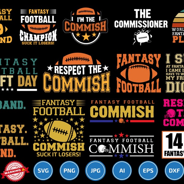 Fantasy Football svg png Bundle, Football Commish SVG, Fantasy Svg, Commish Svg, Fantasy League svg, American Football Svg, Football Team