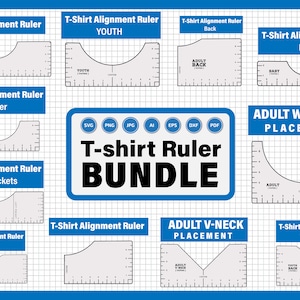 T Shirt Alignment Tool SVG, T-shirt Ruler Guide Printable, T-shirt Ruler  Template PDF, T Shirt Ruler Bundle, Alignment Tool Dxf, Png, Pdf 