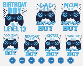 Birthday Boy Time to Level Up Bundle, gaming svg, gamer svg, video game svg, Gamer SVG, Birthday Gift Boys SVG, png, eps, dxf, Dowload File