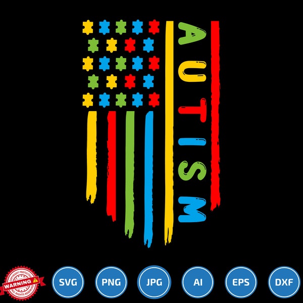 Puzzle Autism Flag - Etsy