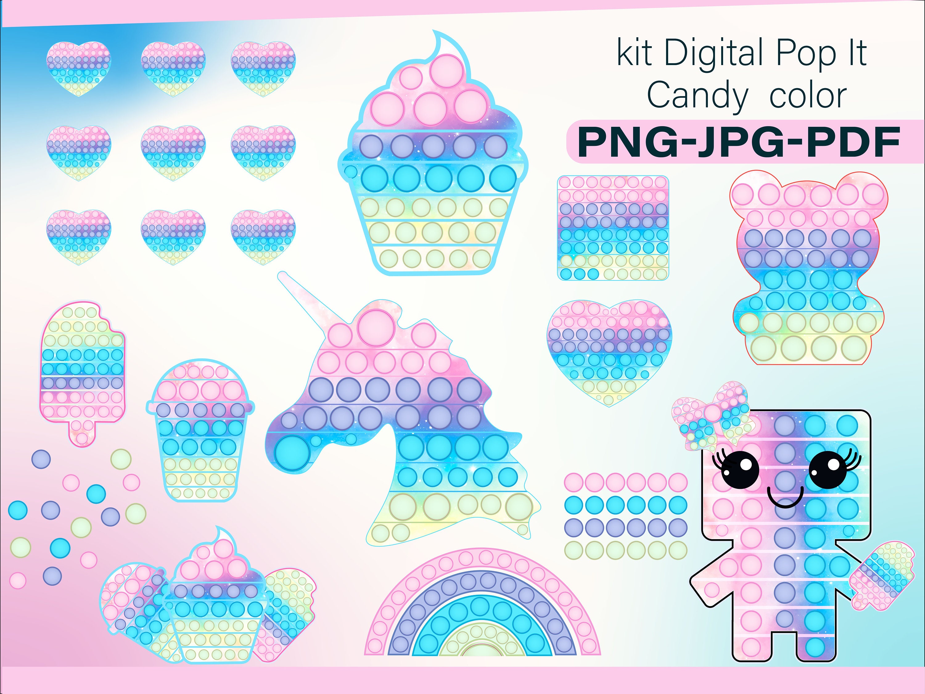 Pop its pop it pop it pop it digital clipart pop it - Etsy.de