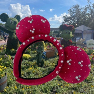 Hot Pink Padded Pearl Ears