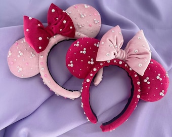Pretty in Pink Padded Pearl Ears