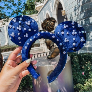 Blue Padded Pearl Ears