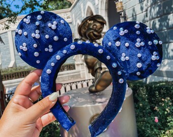 Blue Padded Pearl Ears