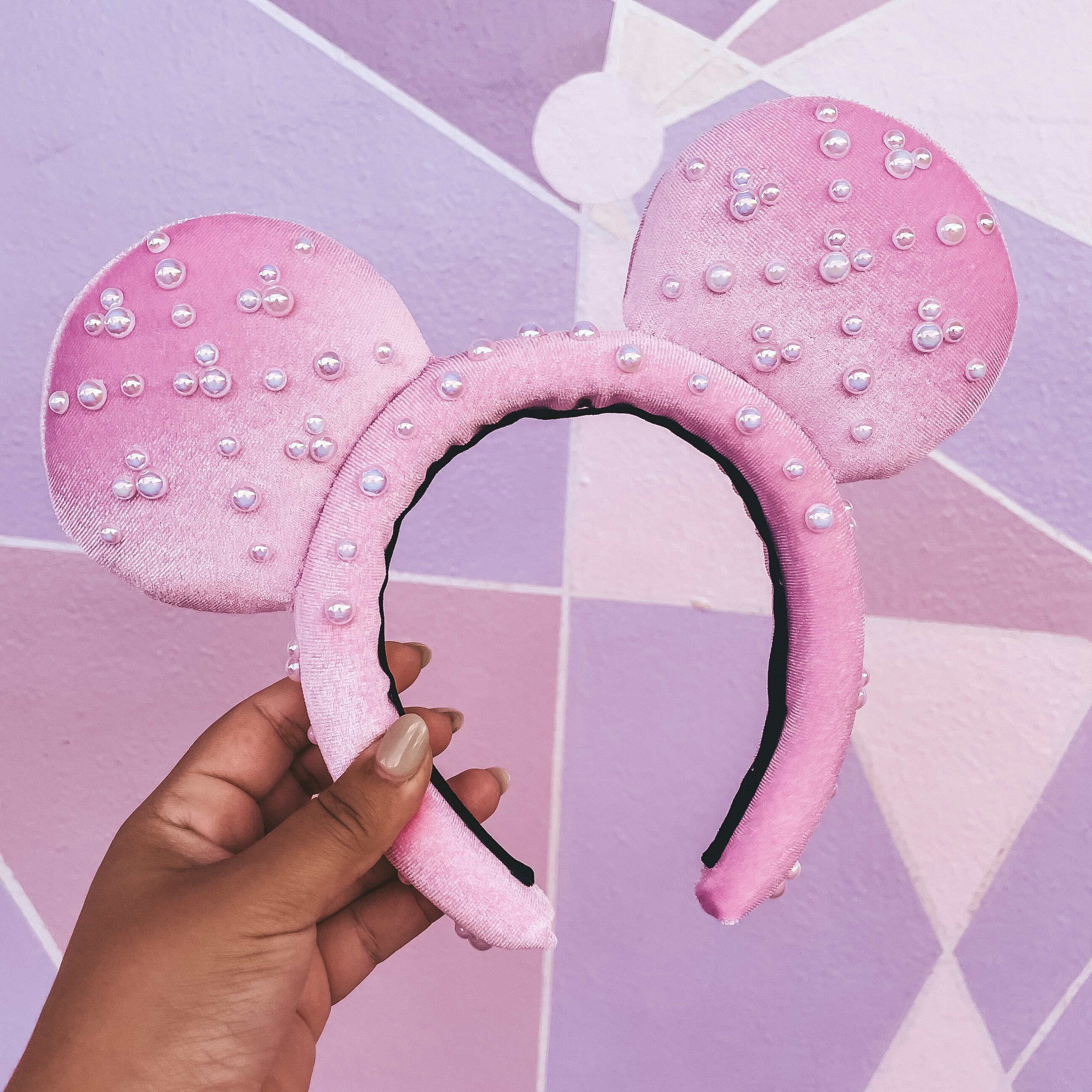 Pink Padded Pearl Ears