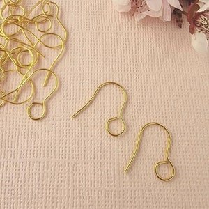 Große Schlaufe Französisch Haken 316 Edelstahl Gold Schmuck Lieferungen für die Ohrring Herstellung hypoallergen Schmuck Ohrringe Ohr Draht Handwerk Lieferungen