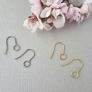 May include: Two pairs of earring hooks, one pair is silver and the other is gold.