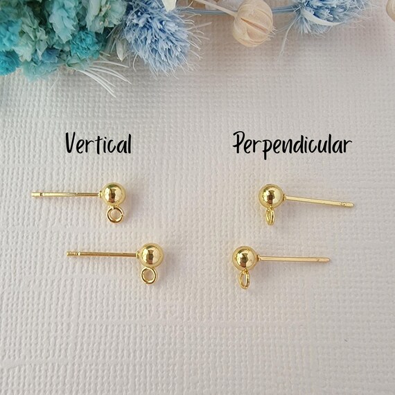 Gold Stainless Steel 4mm Ball Stud Post Earring Finding Jewelry