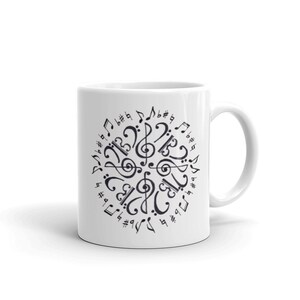 Music Things Mandala - One Of My Things - White Glossy Mug