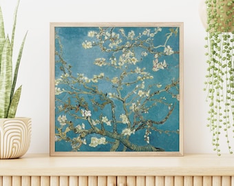 Van Gogh Almond Blossom Print: Square Impressionist Art Digital Download, 8x8 10x10 12x12 inch
