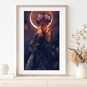 Alphonse Mucha Evening Star Poster: Art Nouveau Print Digital Download