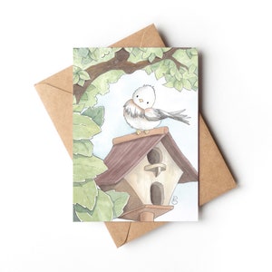 Cartolina Uccellino, Biglietto di Compleanno, Biglietto di Nascita, Biglietto di Battesimo, Cancelleria, Idea Regalo