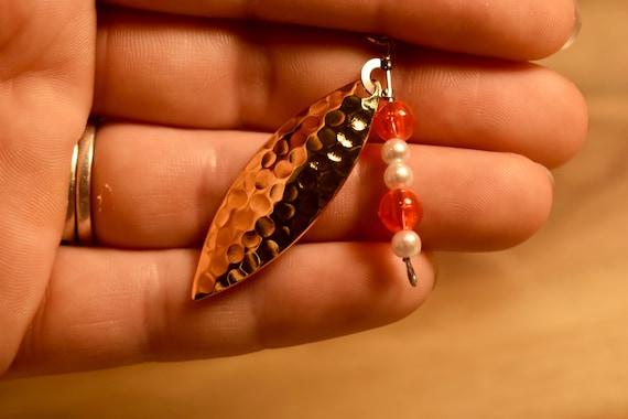 Fishing Lure Earrings Spoon Gold Long Handmade Earrings Custom Fishing  Earrings Rustic Gift Fishing Gift - Etsy