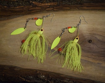 Spinner-Bait Earrings: Handmade Fishing Lure Earrings
