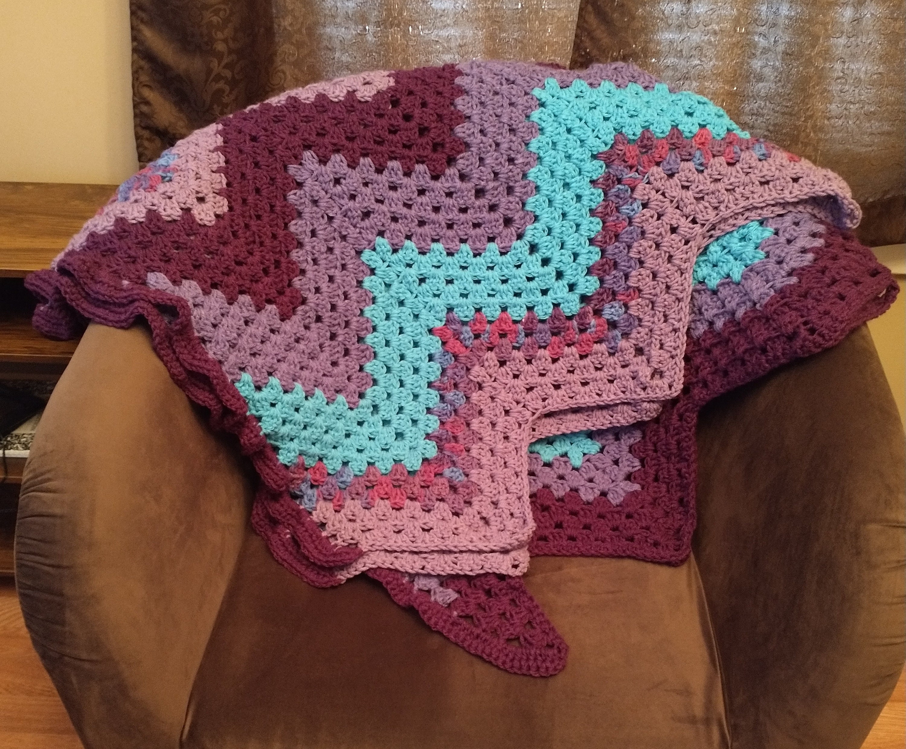 Crochet Chevron Granny Square Throw - Etsy