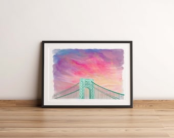 washington heights art, the gwb, new york skyline, latino culture art, new york city scene, uptown NYC, spanish culture, in the heights