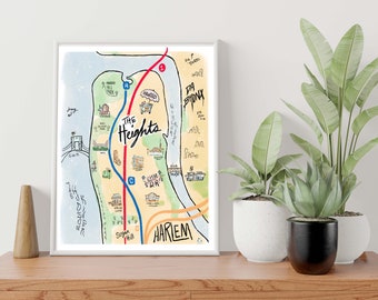 in the heights map, washington heights art, latino culture art, new york city scene, uptown NYC, spanish culture, new york maps