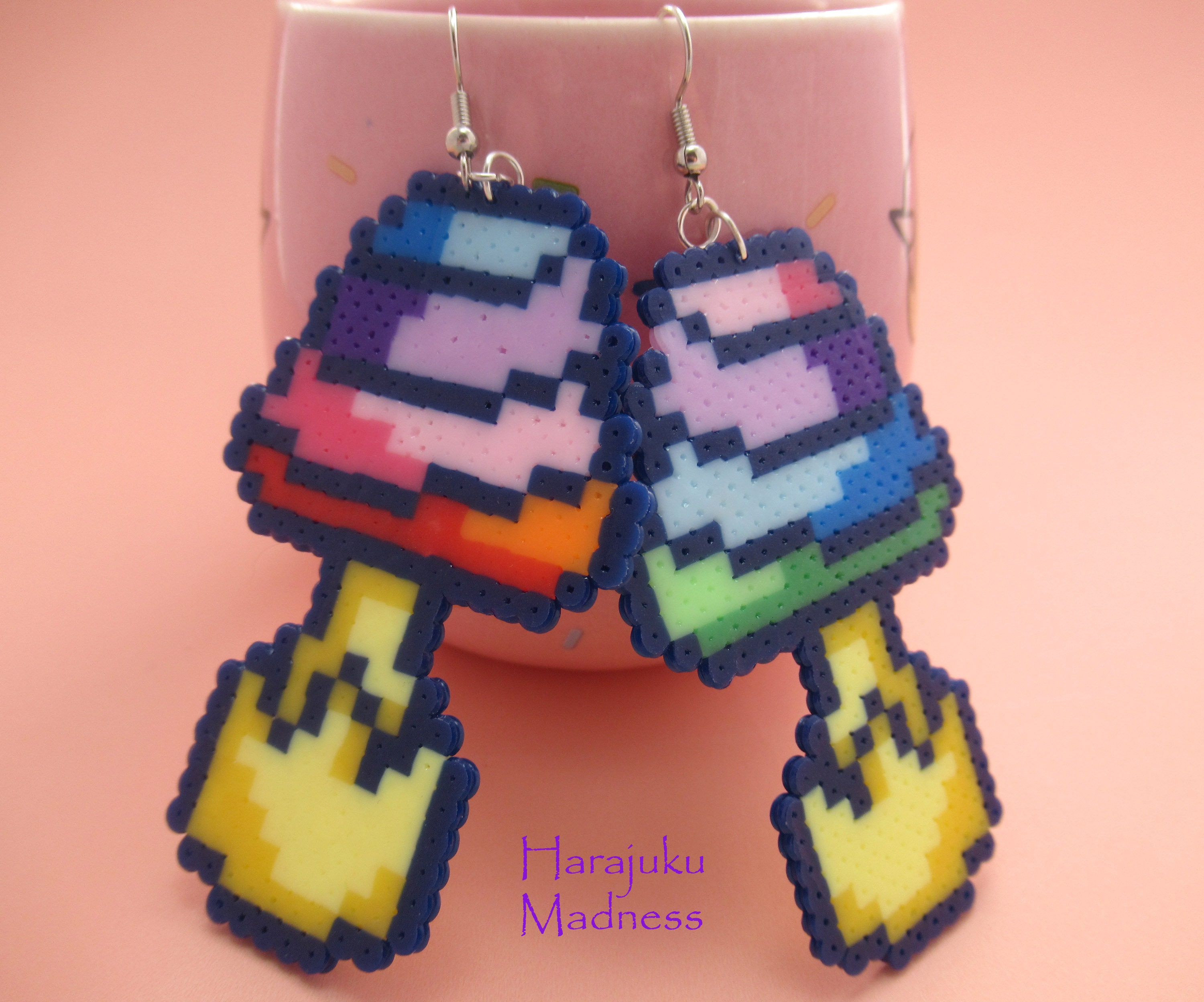 Crazy Trippy Mushrooms Perler Bead Pixel Art Earrings in - Etsy Ireland