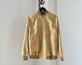 Yves Saint Laurent Gold Lamé Teddy Jacket / Unique piece