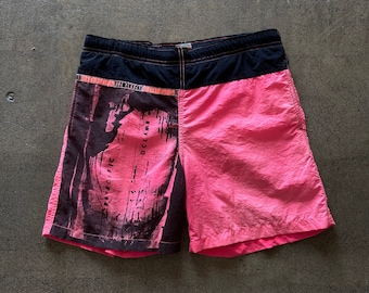 Vintage 80 90's Ocean Pacific OP Men's Neon Hot PINK Beach Surfer