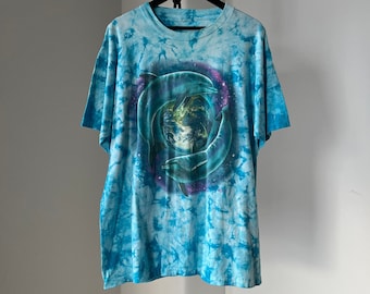 Dolphin Planet Paradise All Over Tie and Dye 90s / T-shirt surdimensionné