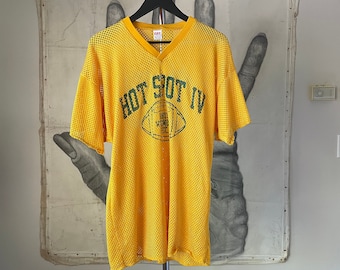 Rugby Mesh Yellow V T-shirt size L