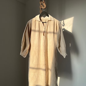 Eighteen Century Bed Natural Linen Shirt with "JC" Initials embroidered