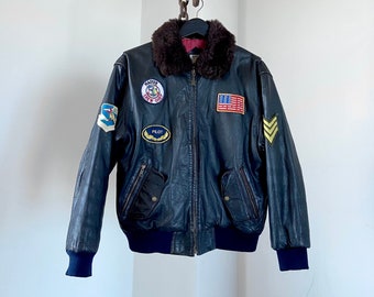 Vintage Marithé & François Girbaud Leather Bomber Jacket - Made in