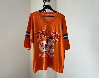 Tampa Bay Buccaneers Mickey Graphic Screen Print V Neck Orange T-shirt