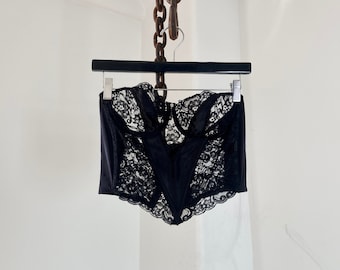 Vintage Black Lace Christian Dior Intimates Corset Lingère Top