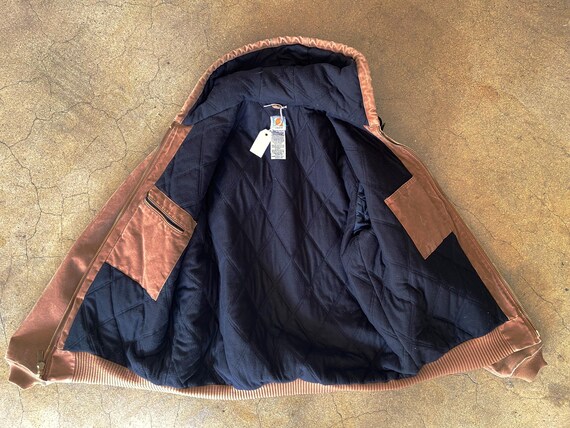 Vintage Brown Ginger Carhartt J130 Hooded Zip-up Bomber Jacket