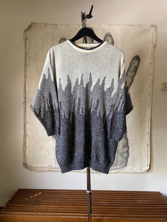 Garland Grey Knit Sweater with Grey flames Jacquar