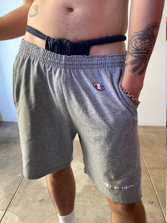 Champion 80s Grey Melange Fleece Shorts - image 9