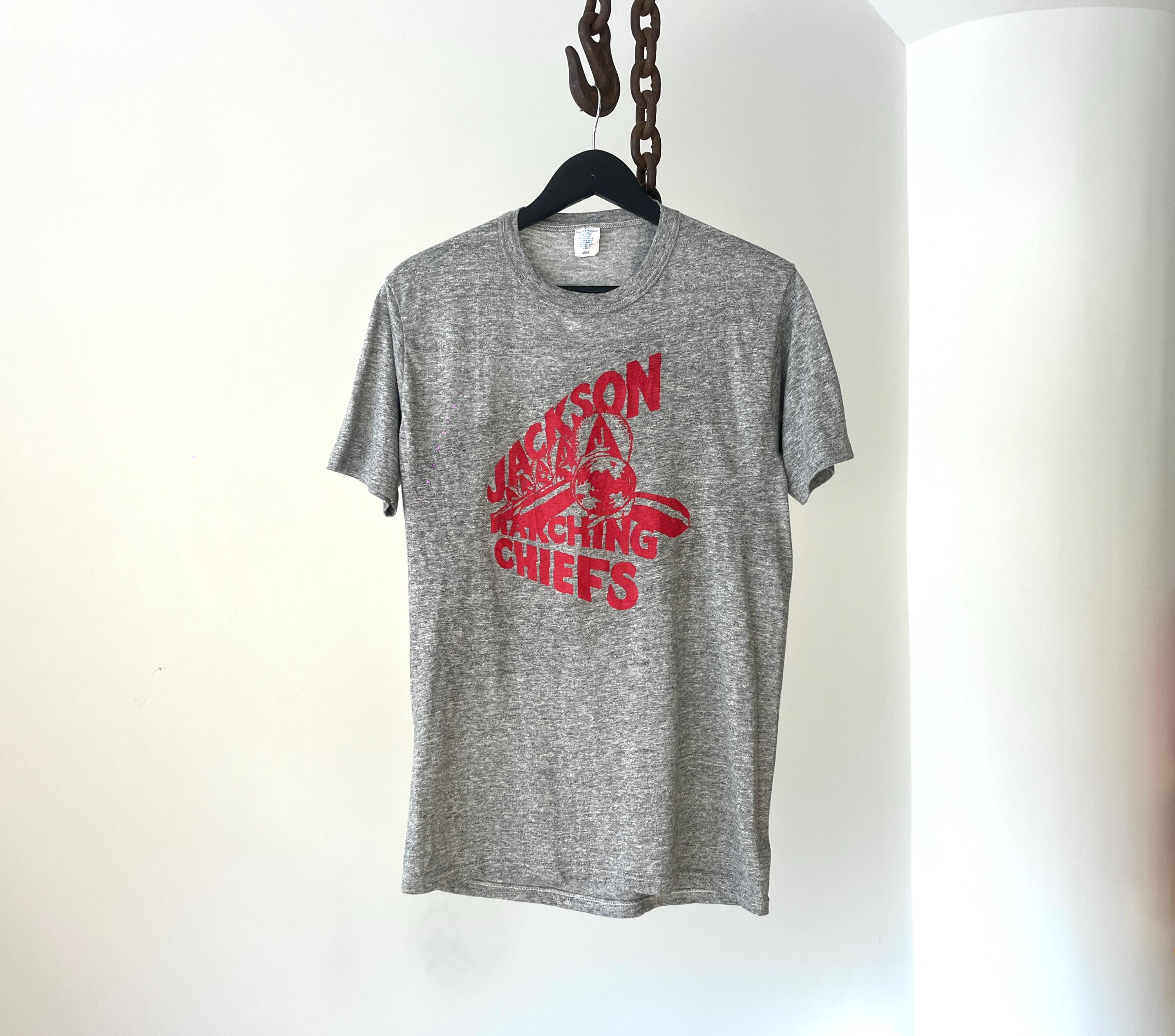 80年代ヴィンテージ ジャクソン マーチング チーフ Tシャツ - ヘザー 