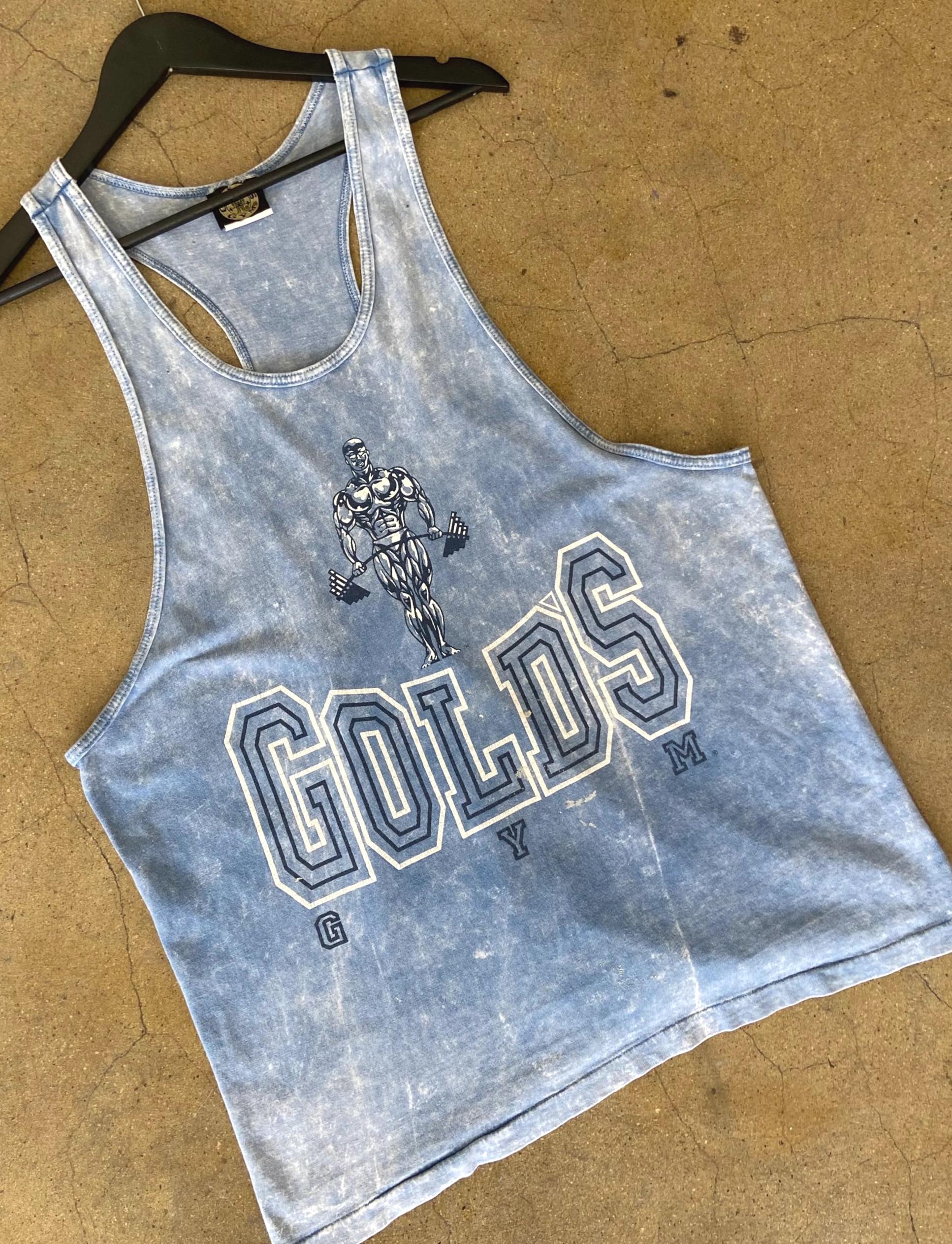 Vintage Golds Gym Graphic Stone Wash Acid Muscle Tank Top Size L